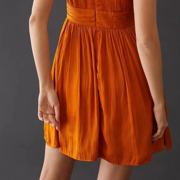 Anthropologie Deep V-Neck Vibrant Mini Dress - Picture 8 of 16
